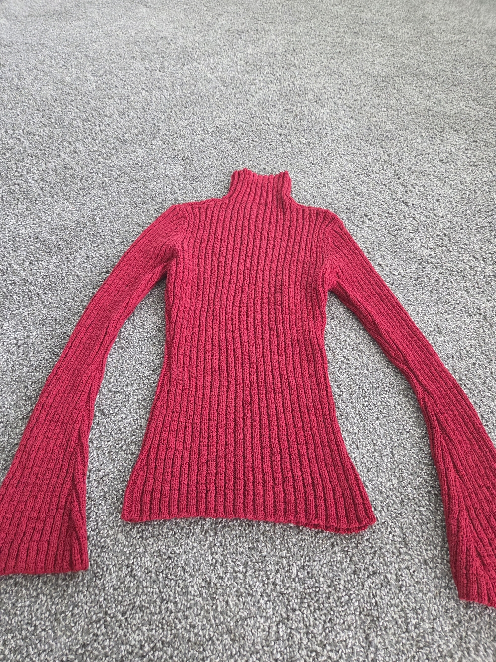 Arden B Crimson Ribbed Turtleneck Sweater